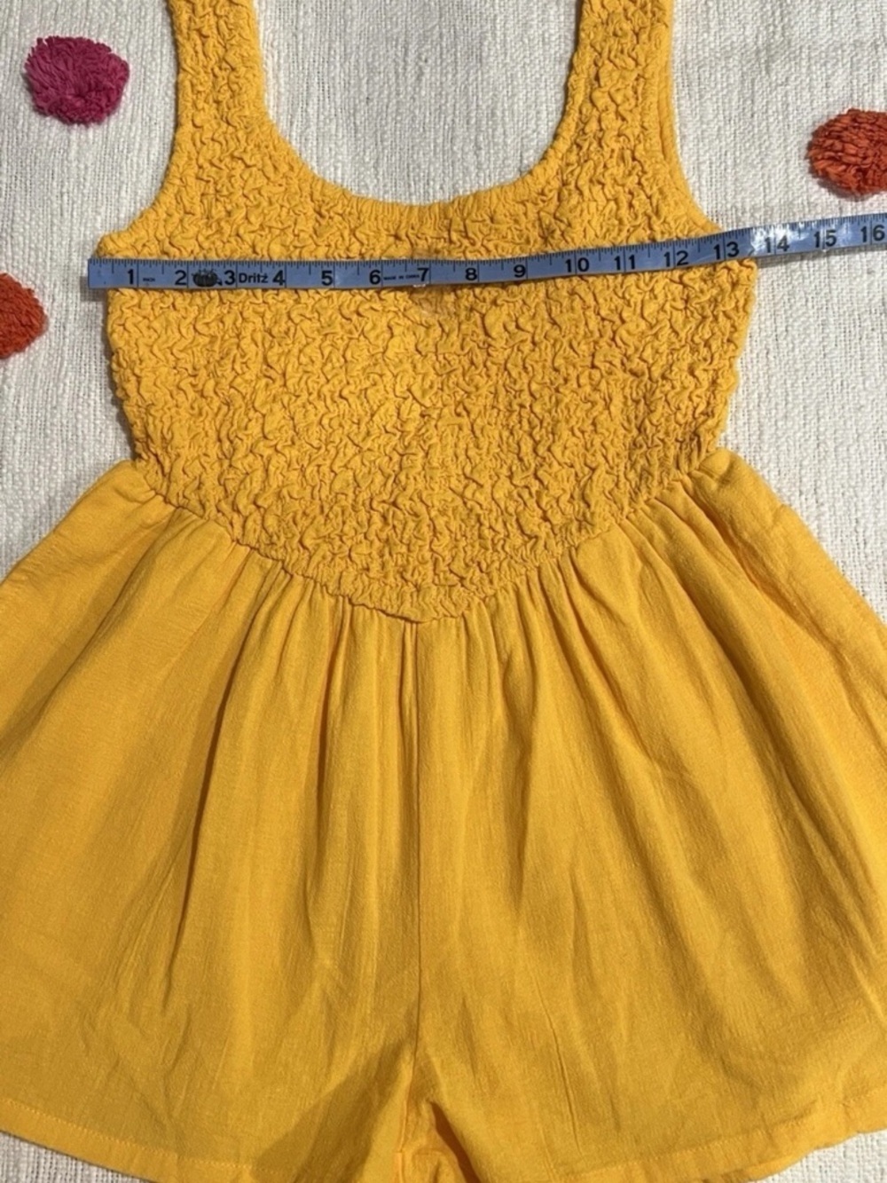 NWOT Free People Juliette Romper XS Cantaloupe Orange/Yellow - Picture 8 of 16